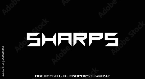 SHARPS Abstract Modern Alphabet Font. Typography urban style fonts for technology, digital, movie logo design. vector illustration