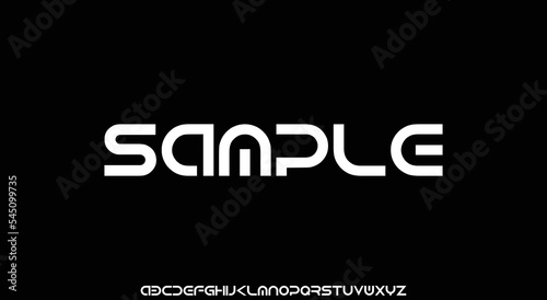 SAMPLE Abstract Modern Alphabet Font. Typography urban style fonts for technology, digital, movie logo design. vector illustration
