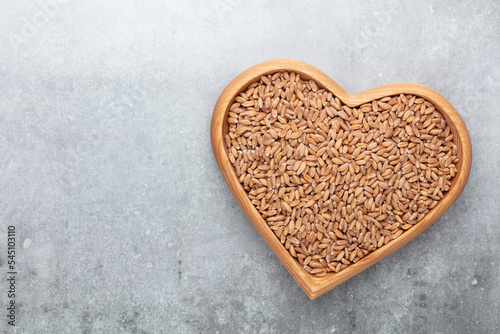 Wheat grain in a heart shape.