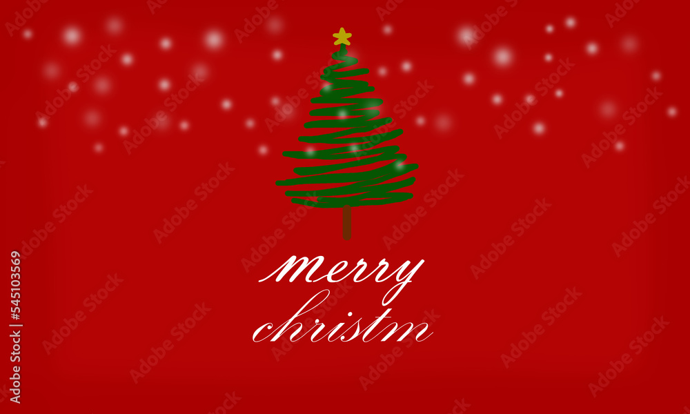merry christmas and christmas tree illustration