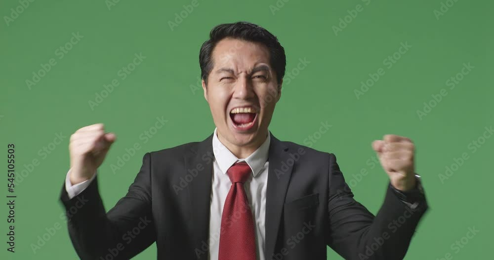 Happy Asian Business Man Celebrating While Standing On Green Screen In The Studio
Happy Asian Business Man Celebrating While Standing On Green Screen In The Studio