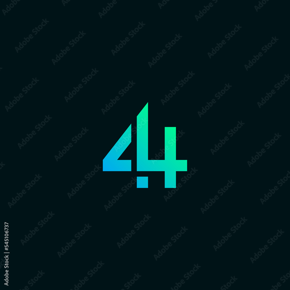 Fototapeta premium 44 number, company logo design.