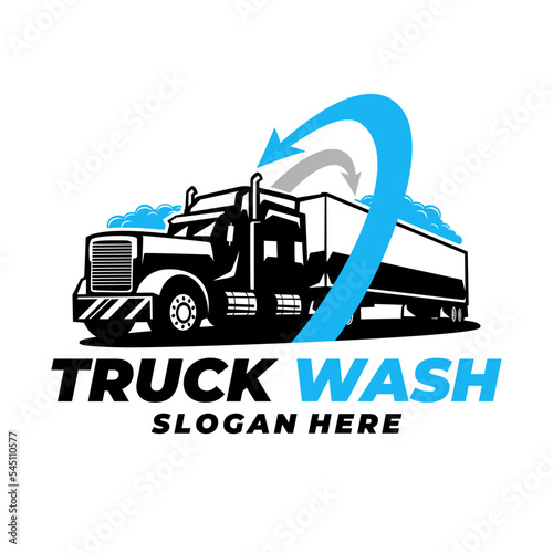Truck wash logo design template