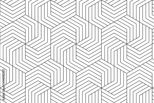 Abstract geometric pattern with lines, rhombuses  Dark lines on a white background