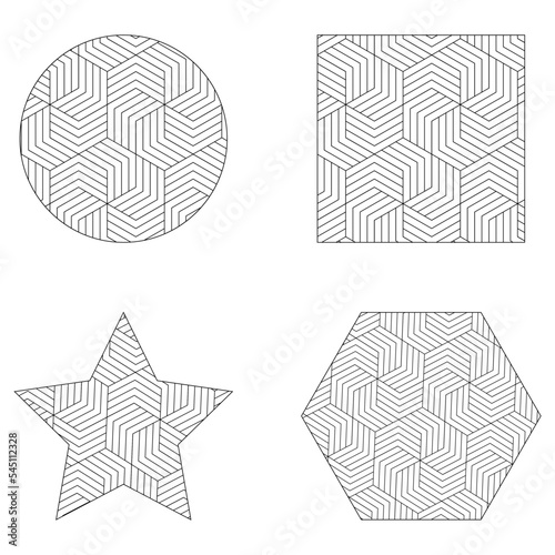 Abstract geometric pattern with lines, rhombuses  Dark lines on a white background