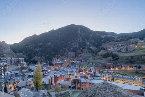 Cityscape of Canillo in Autumn. Canillo, Andorra.