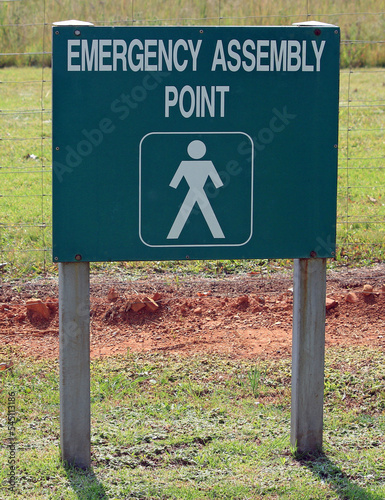 Emergency assembly point sign photo