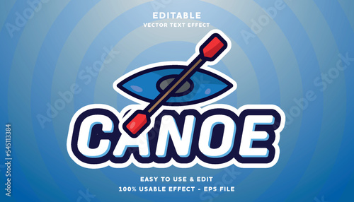 canoe editable logotype with modern and simple style, usable for logo or campaign title