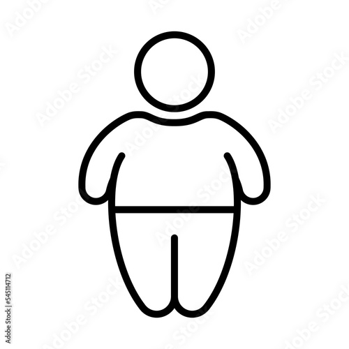 Fat Man, Obese Icon Logo Design Vector Template Illustration Sign And Symbol Pixels Perfect