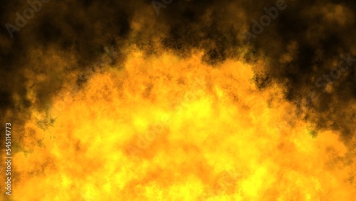 Orange fire burning illustration on dark background.