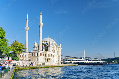 View of Ortakoy Mosque and the Bosporus in Istanbul