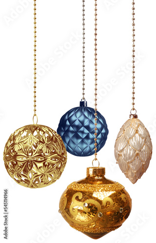 Exotic Christmas decoration balls colour variation set isolated