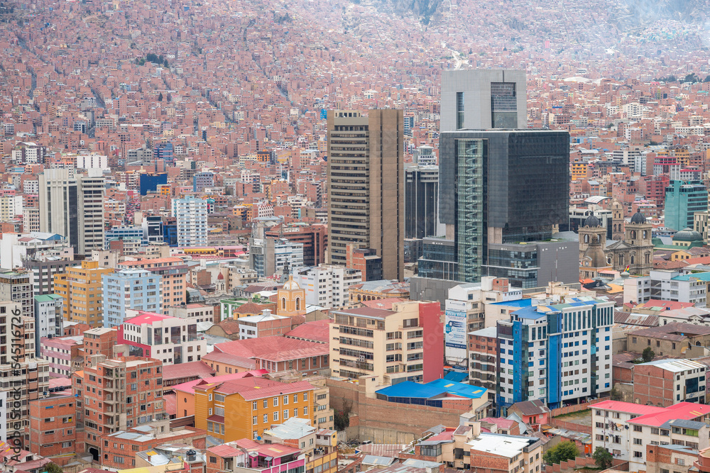 panoramic view of la paz city, bolivia
