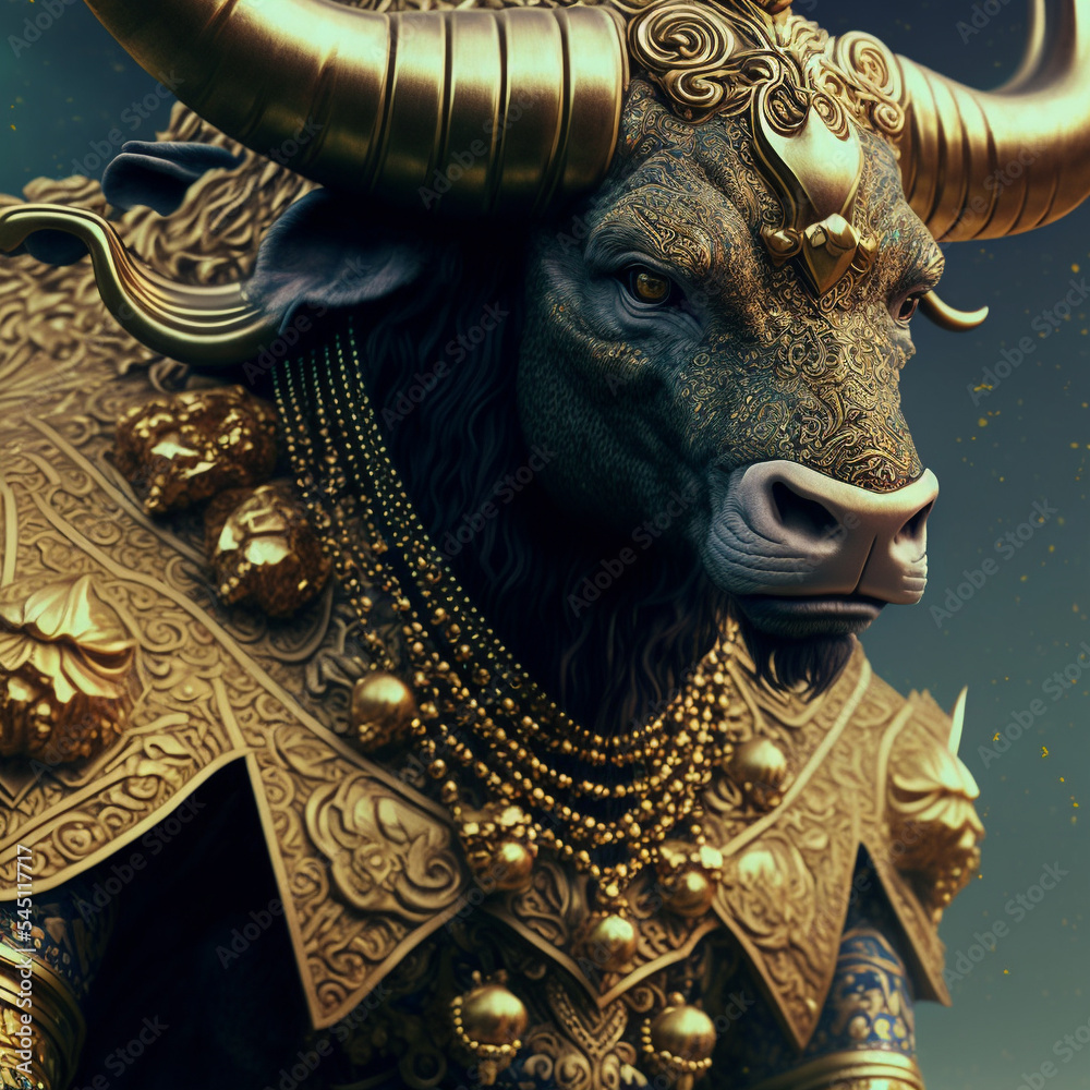 Concept art illustration of Minotaur from greek mythology Stock ...