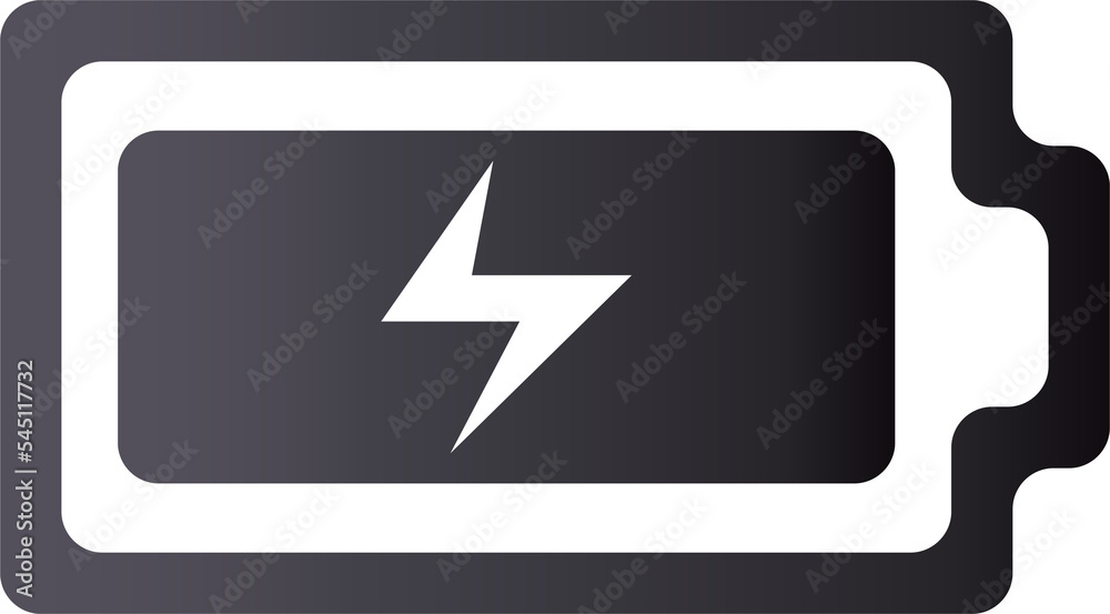 Dark gray gradient style icon electric battery Dark gray gradient style icon electric battery