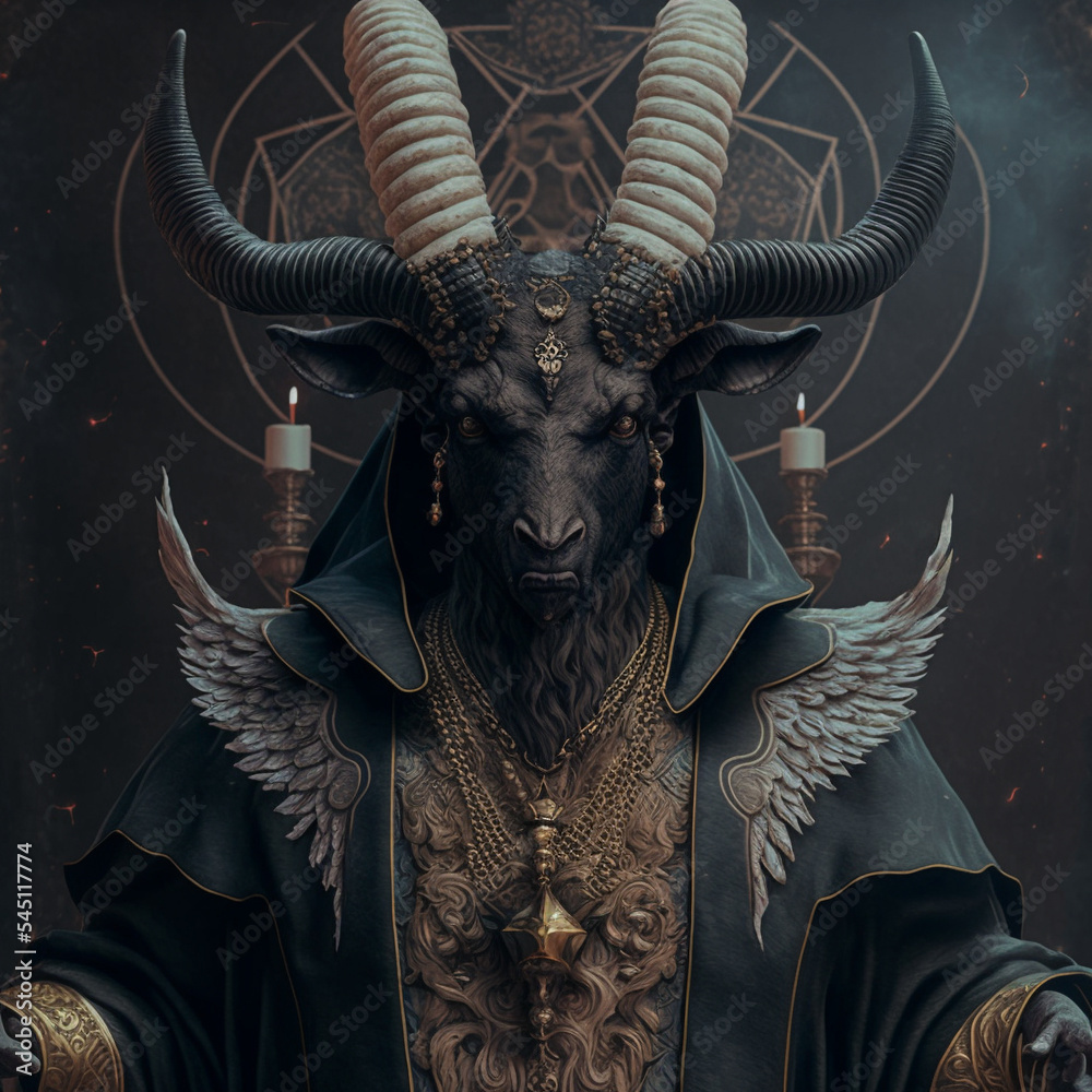 Concept Art Illustration Of Baphomet Satanic Goat Stock Illustration 