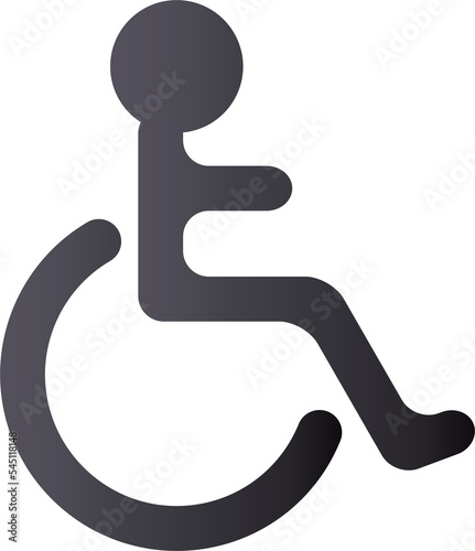 Dark gray gradient style icon handicap sign