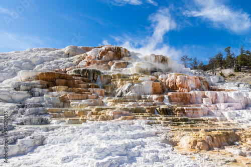 Mammoth hot springs at Yellowstone national park. USA. photo