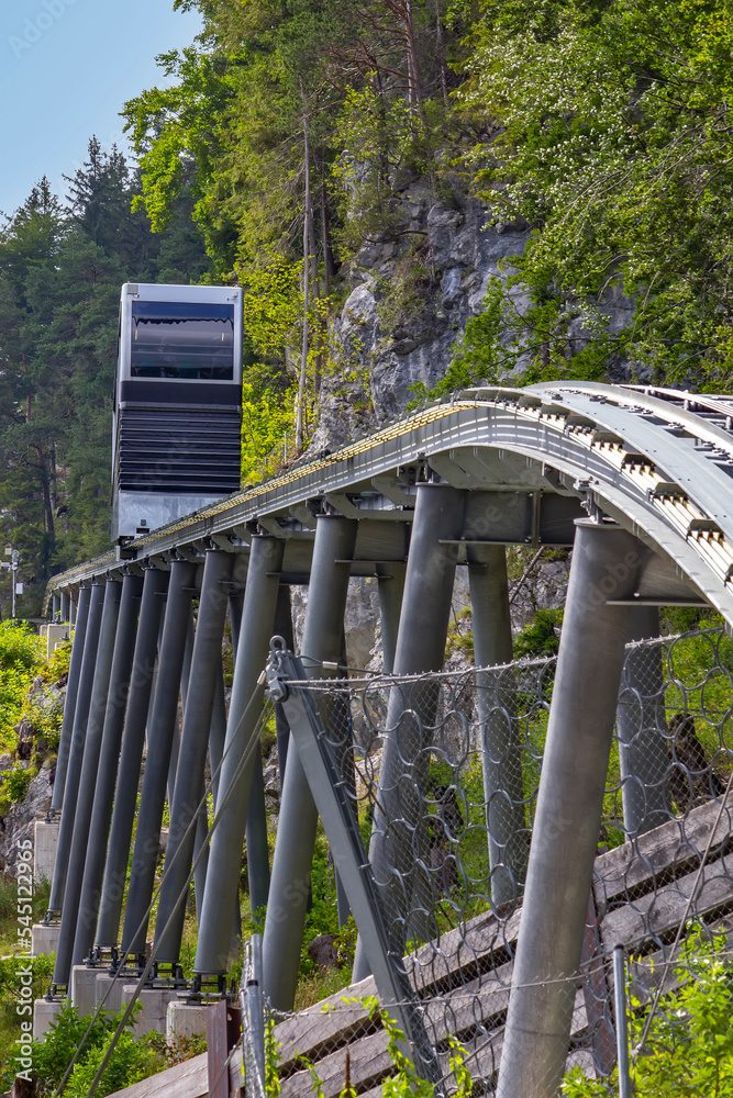 Funicular to the Ehrenberg castle, Tyrol, Austria Funicular to the Ehrenberg castle, Tyrol, Austria