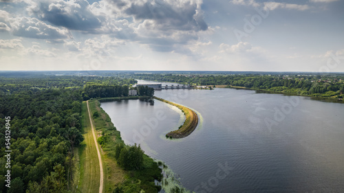 River Narew, dam in Dębe photo