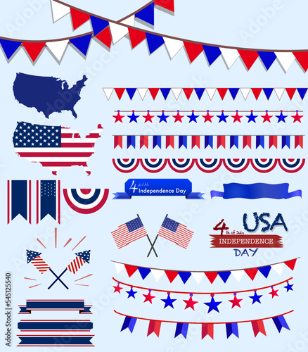 4th of july independence flat that able use to decoration on your design