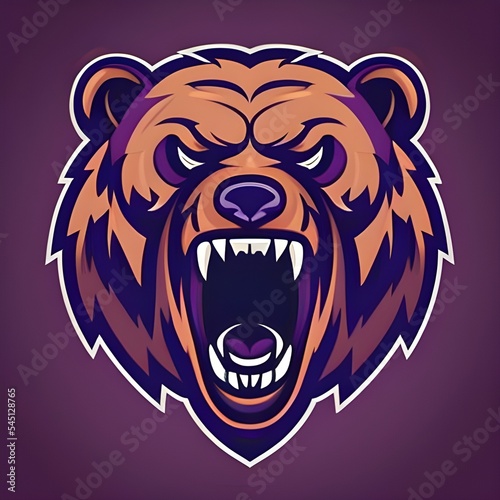 Savage and powerful bear face. Suitable for logo, mascot etc. 