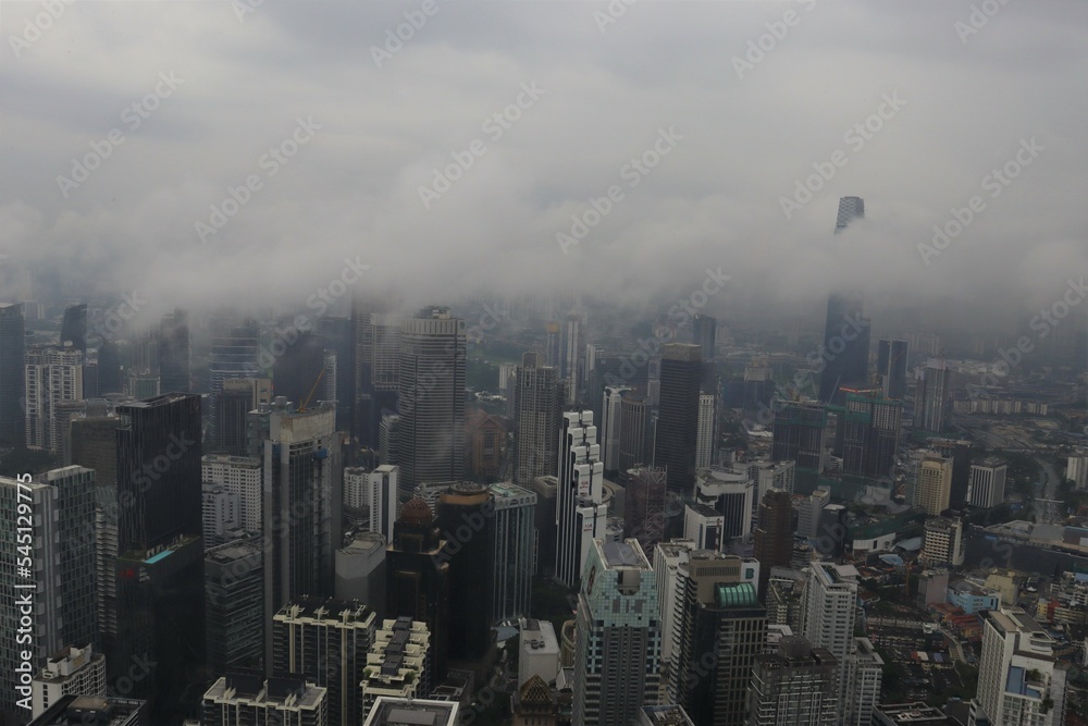 skyline of a big Asian city 