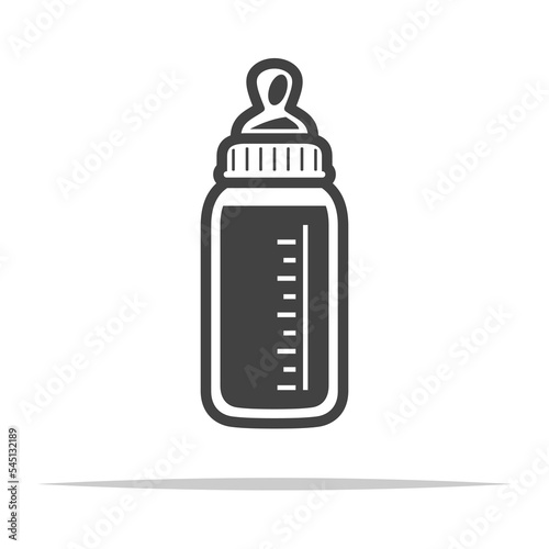 Baby milk bottle icon transparent vector isolated
