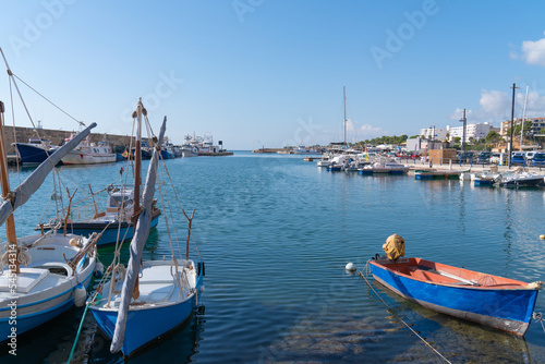Boats in harbour L'Ametlla de Mar Tarragona Spain Costa Dorada north of L`ampolla and the Ebro Delta in Catalonia
