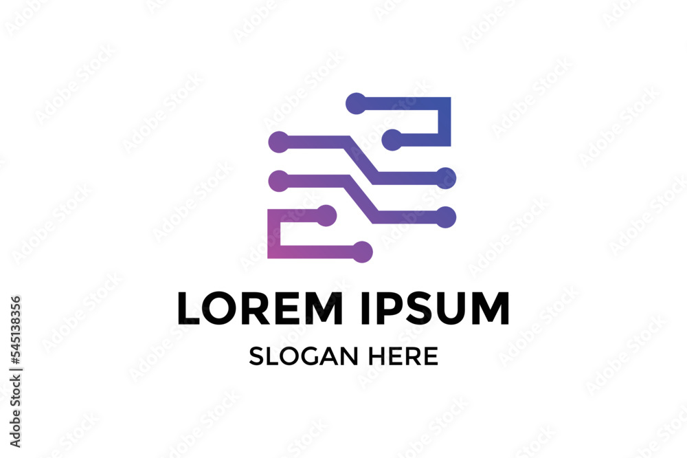 modern style technology design logo modern style technology design logo