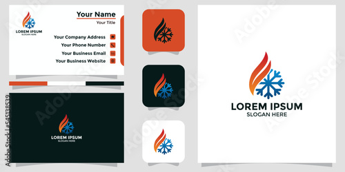 HVAC design logo and branding card