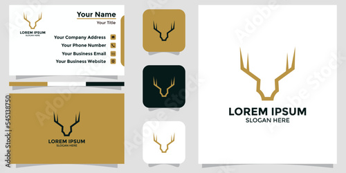 deer logo design and branding card