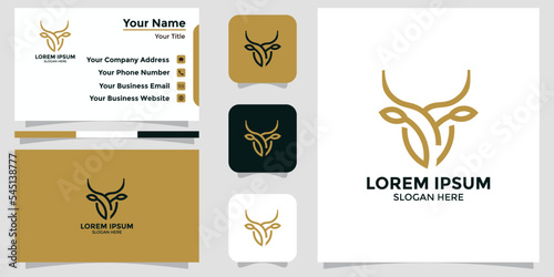 deer logo design and branding card
