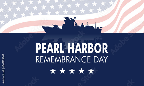National Pearl Harbor Remembrance Day. December 7. Holiday concept. Template for background, banner, card, poster with text inscription