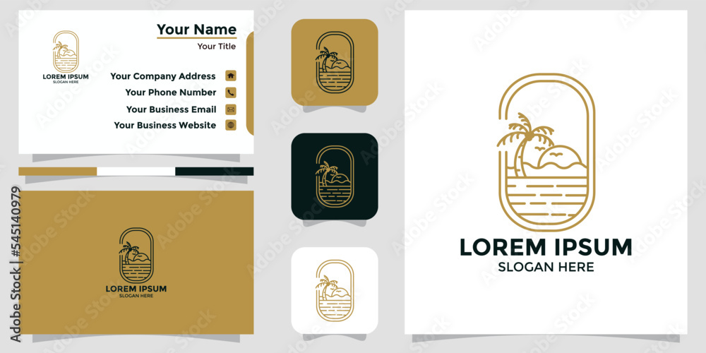 sunset design logo and business card sunset design logo and business card