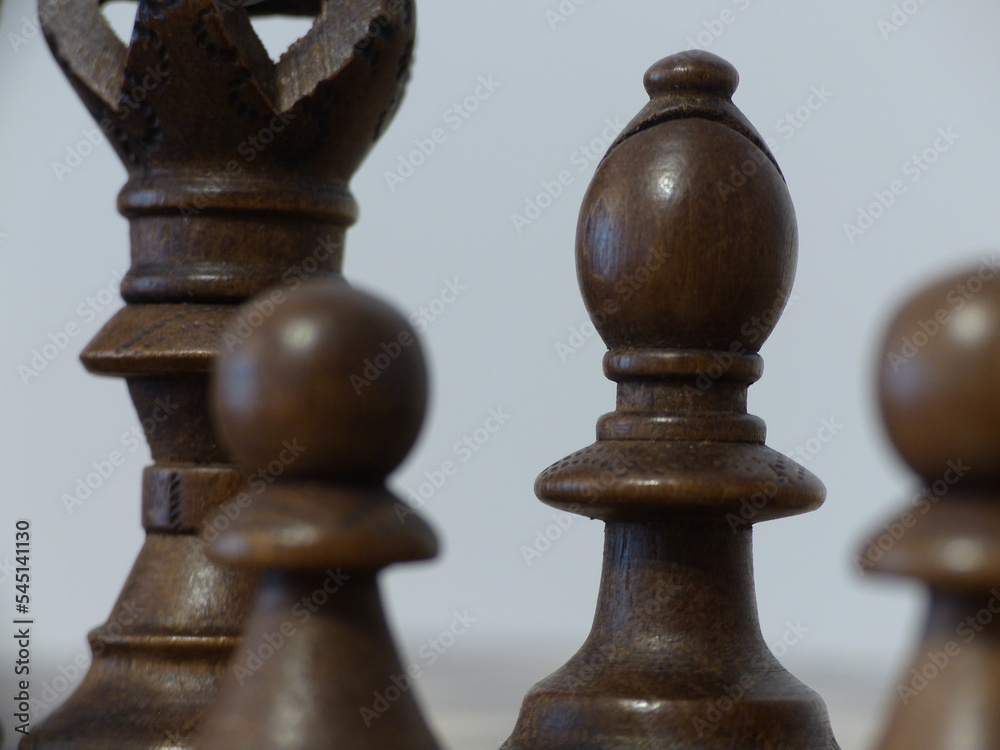 Chess - Strategy and tactics game - Set of pieces and checkerboard (King - Queen - Bishop - Knight - Rook - Pawn) Chess - Strategy and tactics game - Set of pieces and checkerboard (King - Queen - Bishop - Knight - Rook - Pawn)