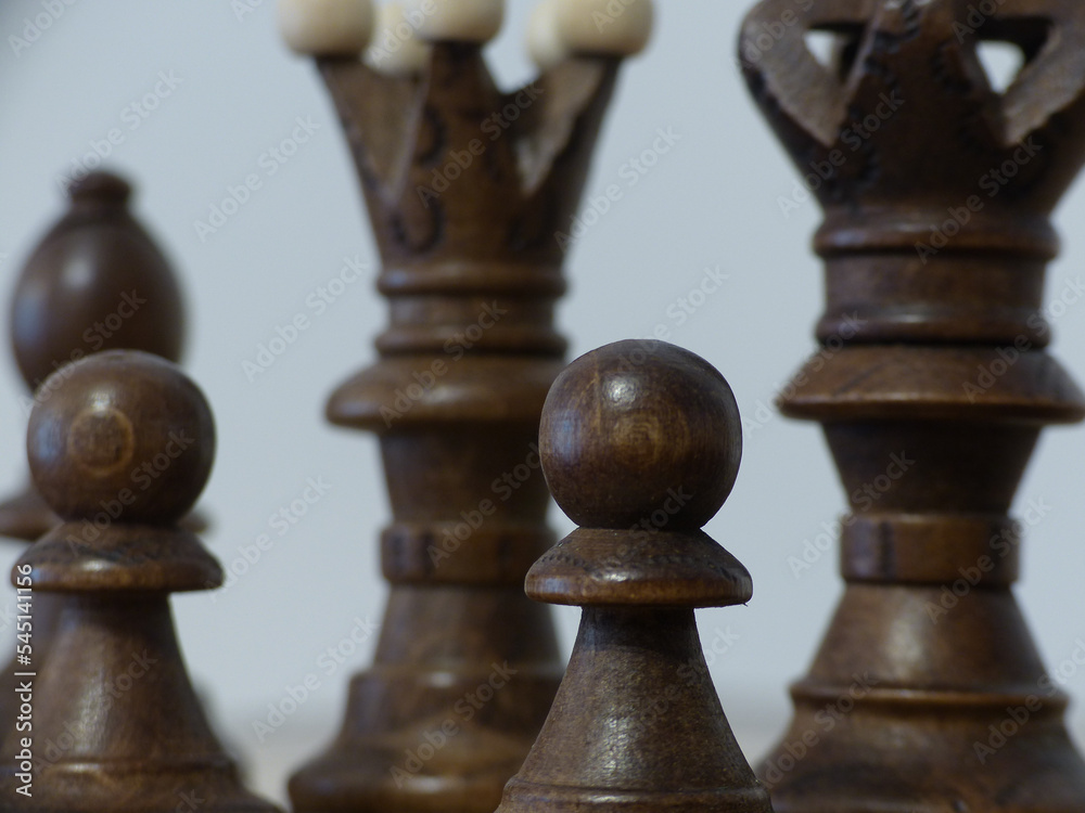 Chess - Strategy and tactics game - Set of pieces and checkerboard (King - Queen - Bishop - Knight - Rook - Pawn) Chess - Strategy and tactics game - Set of pieces and checkerboard (King - Queen - Bishop - Knight - Rook - Pawn)