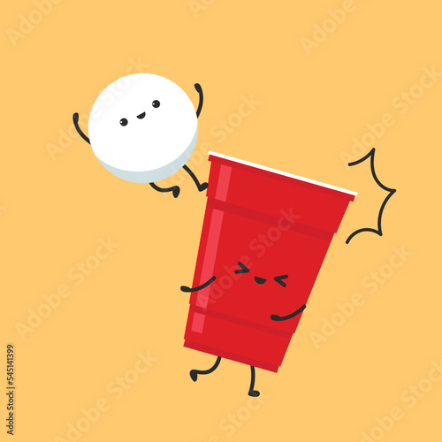 Red beer cup character design. wallpaper. ball character.