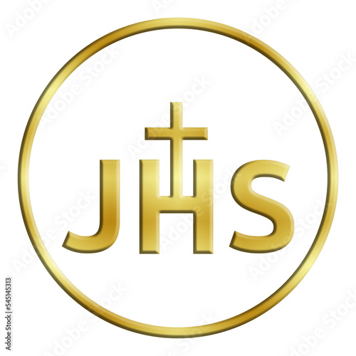 Pegatina transparente de JHS con cruz