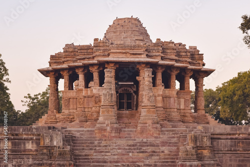 The Sun Temple of Modhera is a Hindu temple dedicated to the solar deity Surya located at Modhera village of Mehsana district  Gujarat  India