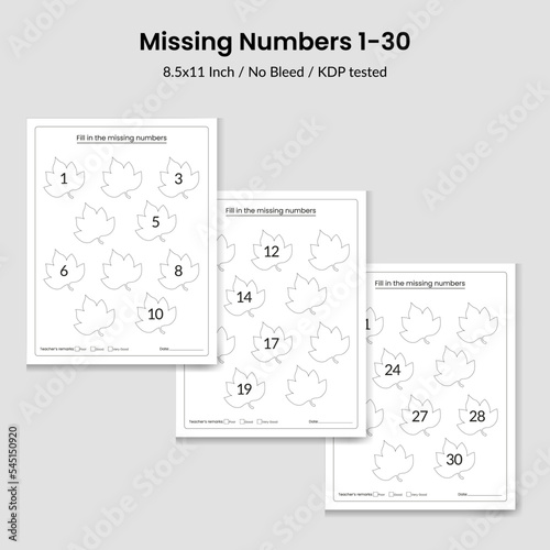 Write the missing numbers 1-30.math education game worksheet for kids, school worksheet activity, task for the development.