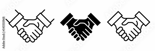 Set of handshake lines. stock vector