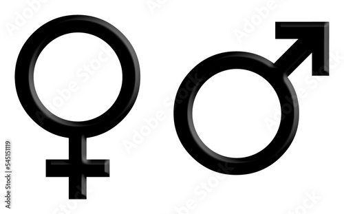 Pegatina transpatente de símbolos masculino y femenino
