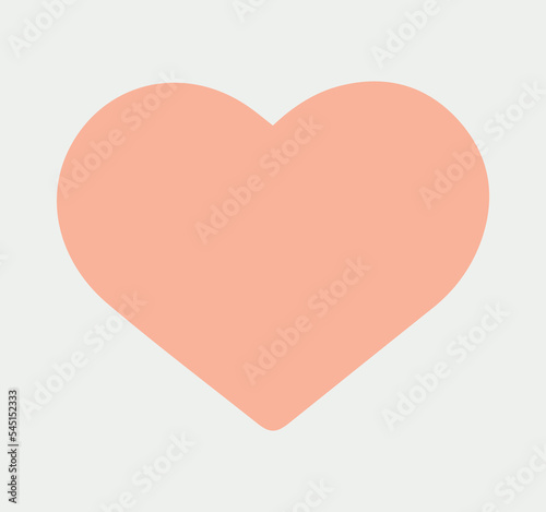 Coral color of the year. Heart icon. Vector illustration. Love, feeling