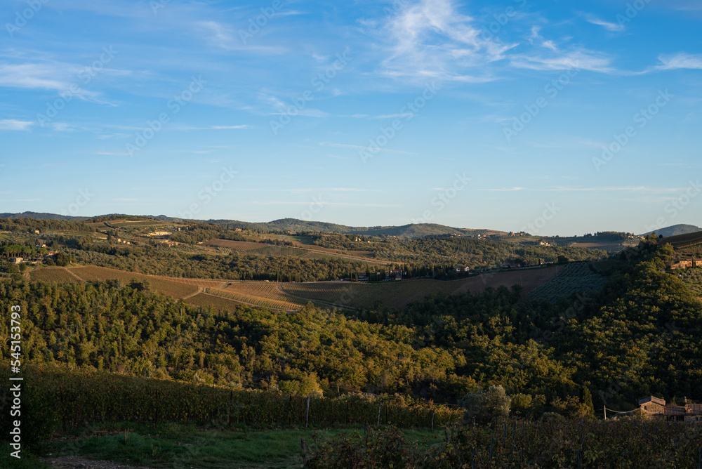 Naklejka premium Panoramic view of the landscape, sky, clouds.