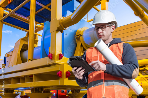 Engineer near gas equipment...