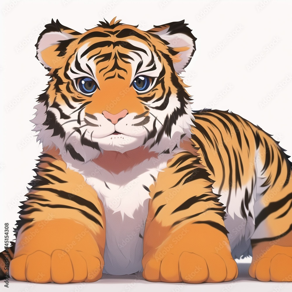tiger on white background