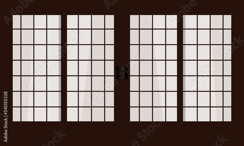 Illustration of open door slide Japan style. Suitable for background. Vector Illustration.