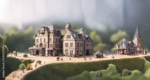 a small medieval town miniature  photo