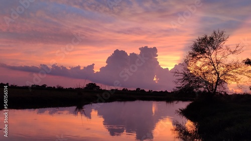 sunrise over the river